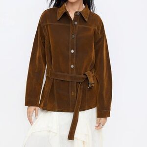 Cider Dark Brown Belted Trench Coat